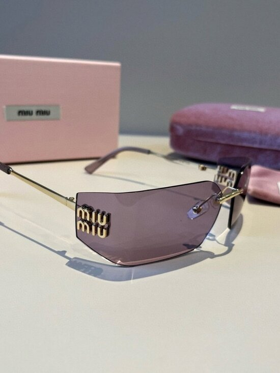 Miu Miu Frameless Purple One-Piece Sunglasses main image 8